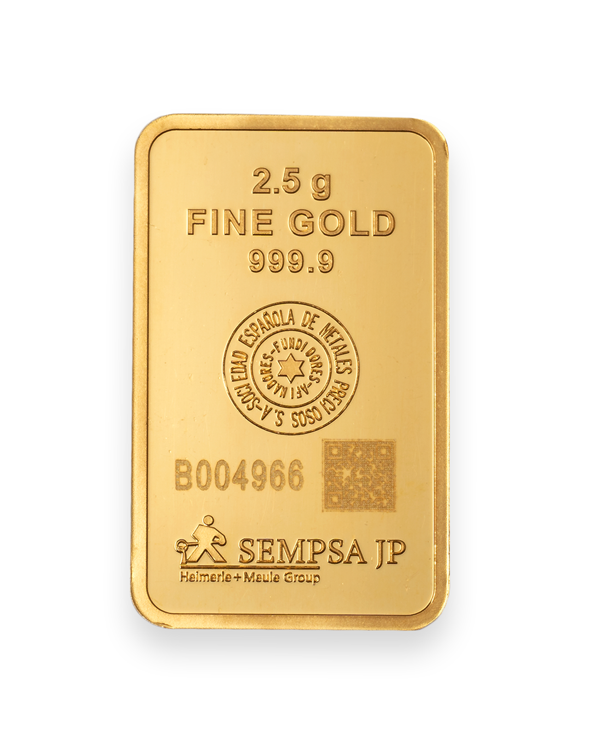 Lingote de Oro 2,5gr Sempsa