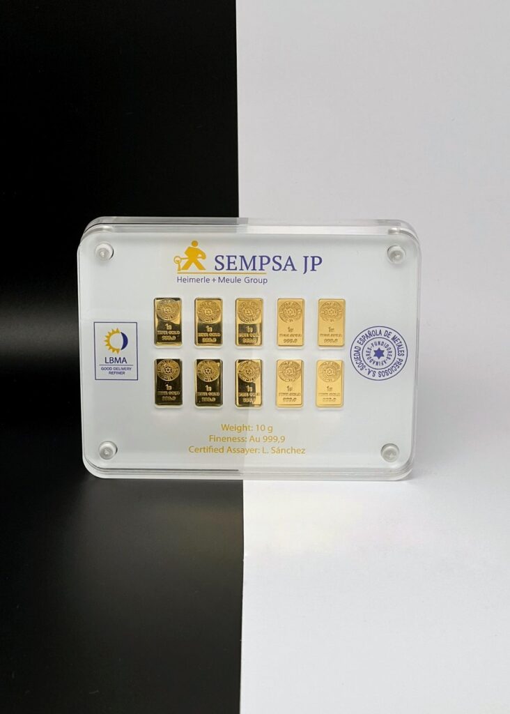 Estuche de 10 Lingotes de 1 gramo