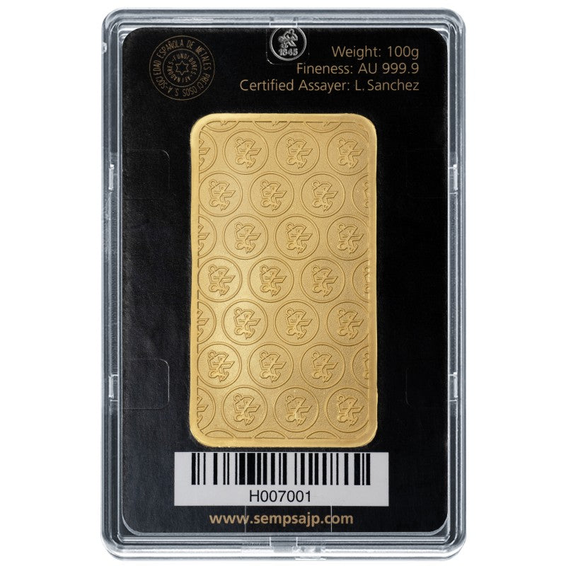 Lingote de Oro 100gr Sempsa