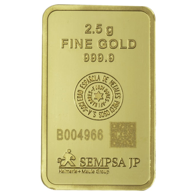 Lingote de Oro 2,5gr Sempsa