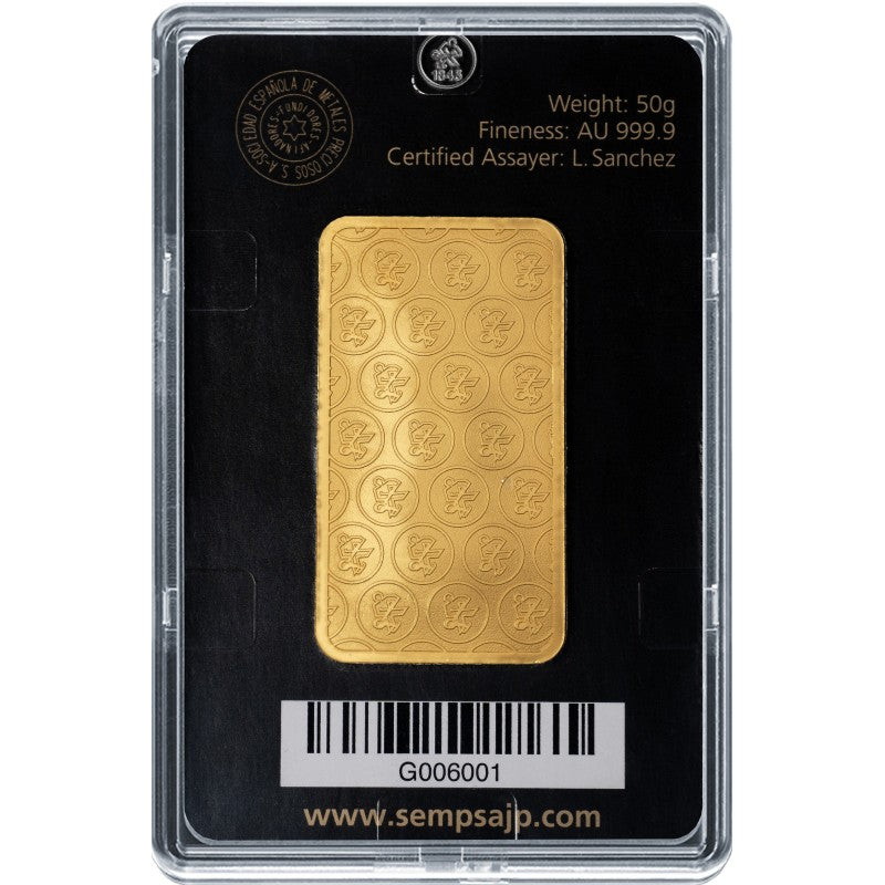 Lingote de Oro 50gr Sempsa
