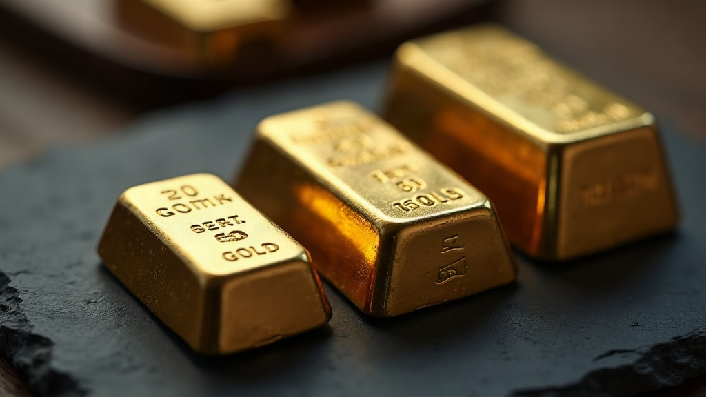 Lingotes de oro de distintos tamaños ordenados de menor a mayor